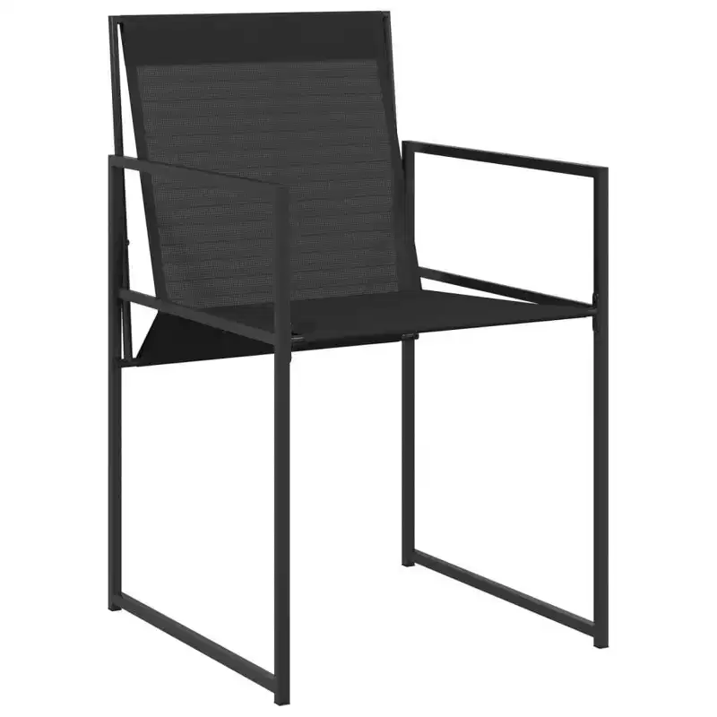 vidaXL Patio Chairs 4 pcs Black Steel and Textilene