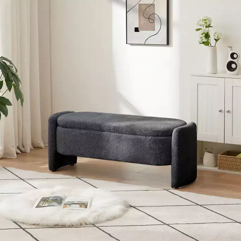 Large Versatile Storage Ottoman Bench: Spacious, Durable, and Stylish for Any Room, Gray