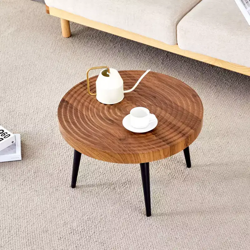 23.6 Exquisite Coffee Table with Ripple-Patterned Tabletop,Elegant Accent Cocktail Table for living Room,350lbs Capacity,Home Decor