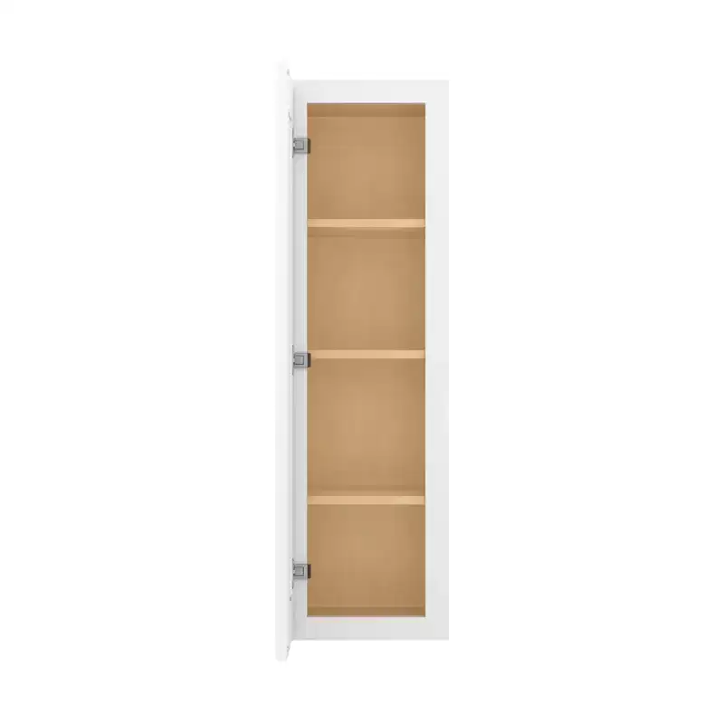 HOMLUX Easy-DIY 12 in D x 42 in H in Shaker White Ready to Assemble Wall Kitchen Cabinet 1 Door-3 Shelves
