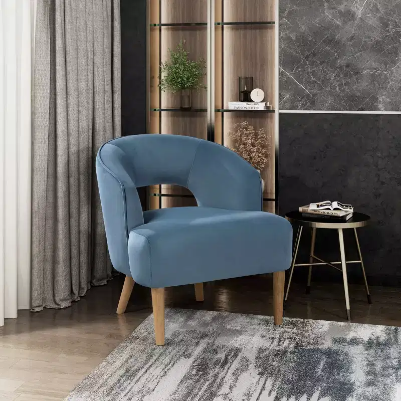 GDFStudio Bennett Contemporary Velvet Upholstered Barrel Accent Chair