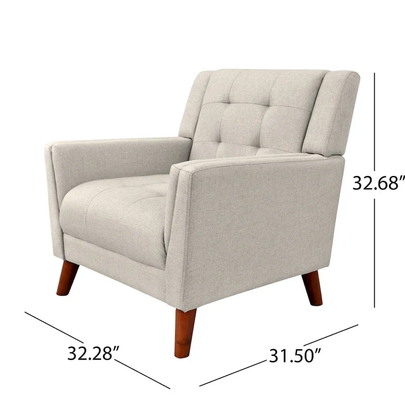 Upholstered Armchair with Tufted Back