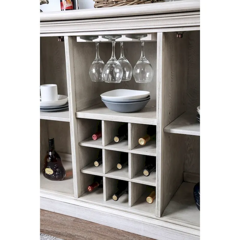 Furniture of America Hish Rustic White 57-inch Wood 5-shelf Buffet Server