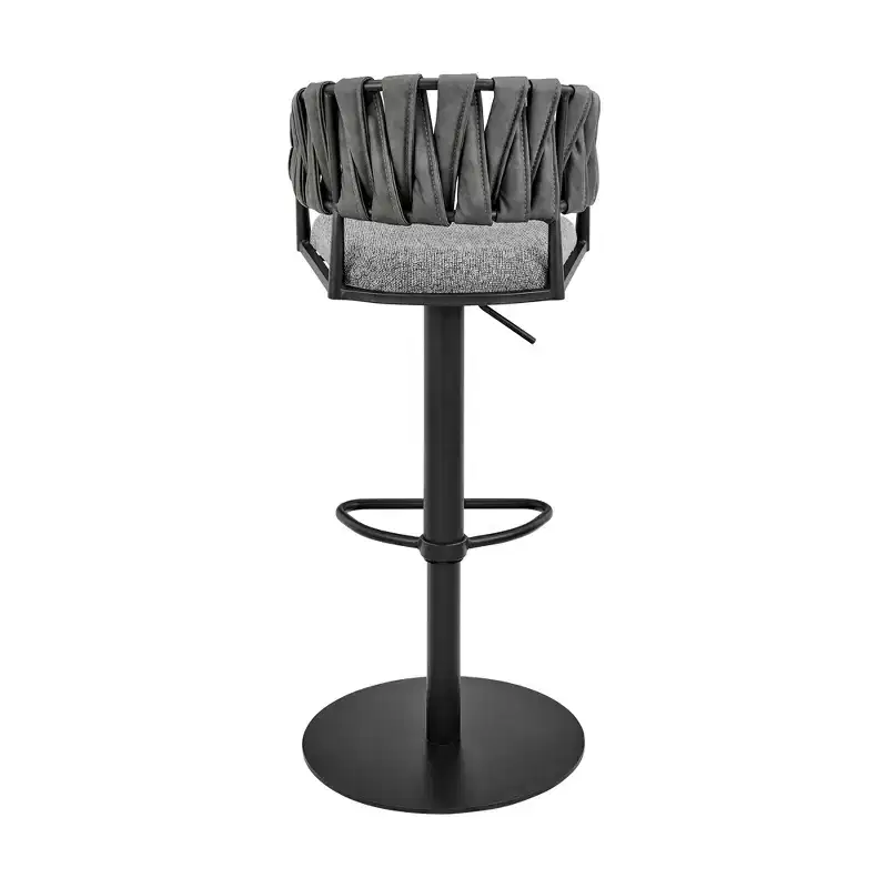 GDFStudio Blaise Modern Adjustable Swivel Faux Leather Upholstered Bar Stool