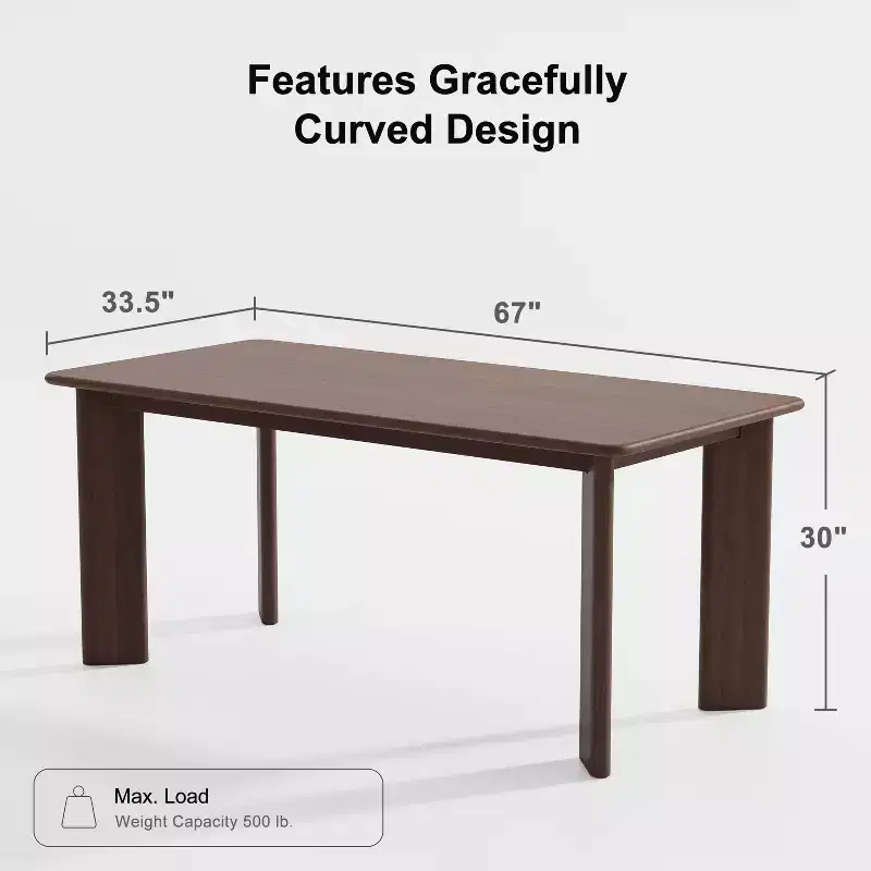 PexFix 67x33.5 Soild Wood Dining Table Oval Kitchen Tables
