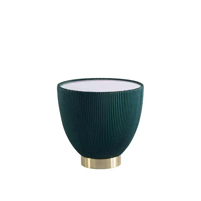 Anderson Modern Leatherette Upholstered End Table with Ceramic Faux Marble Tabletop