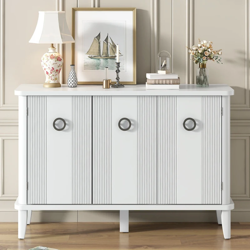 Simple and Atmospheric Solid Wood Veneer Fraxinus Mandschuric Cabinet