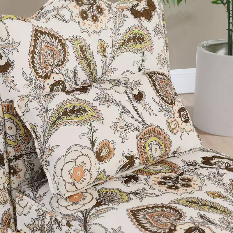 Flannel Single Dining Chair with Soft Cushion, Backrest & Matching Waist Pillow – No Armrests