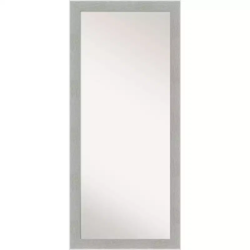 29 x 65 Glam Framed Full Length Floor/Leaner Mirror Linen Gray - Amanti Art: Wall Mount, Polystyrene Frame