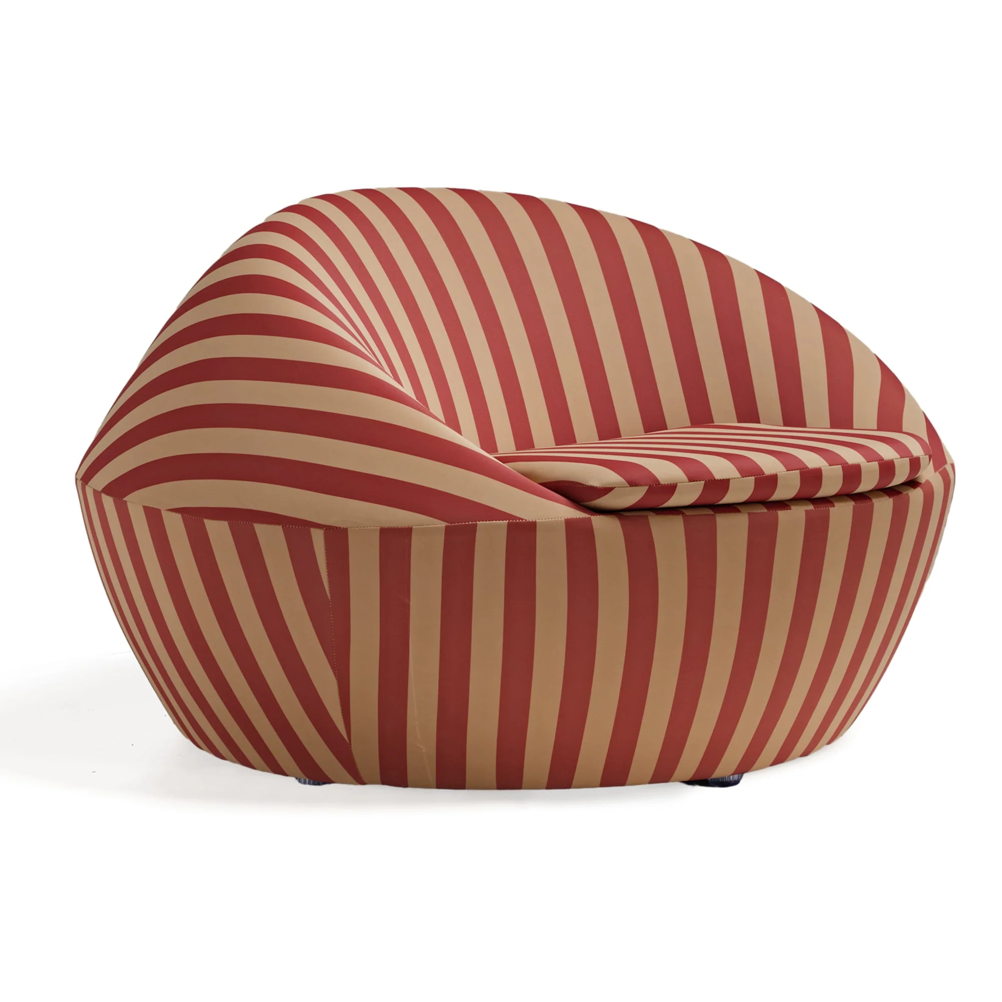 Striped Accent Lounge Chair, Red Yellow and Blue Yellow