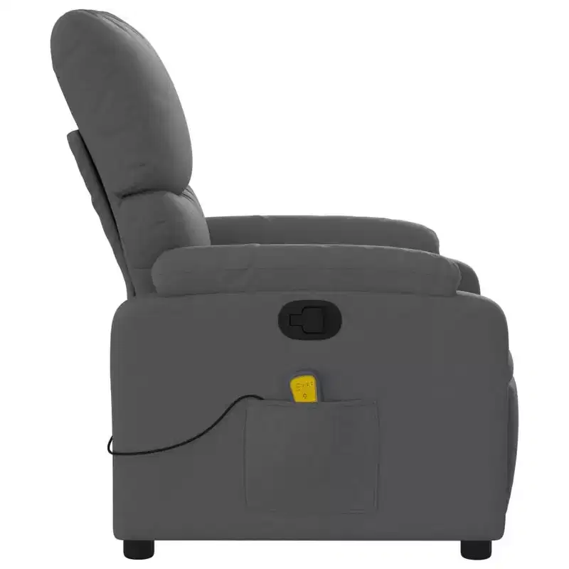 vidaXL Massage Recliner Chair Polyester, Metal, Plywood Single