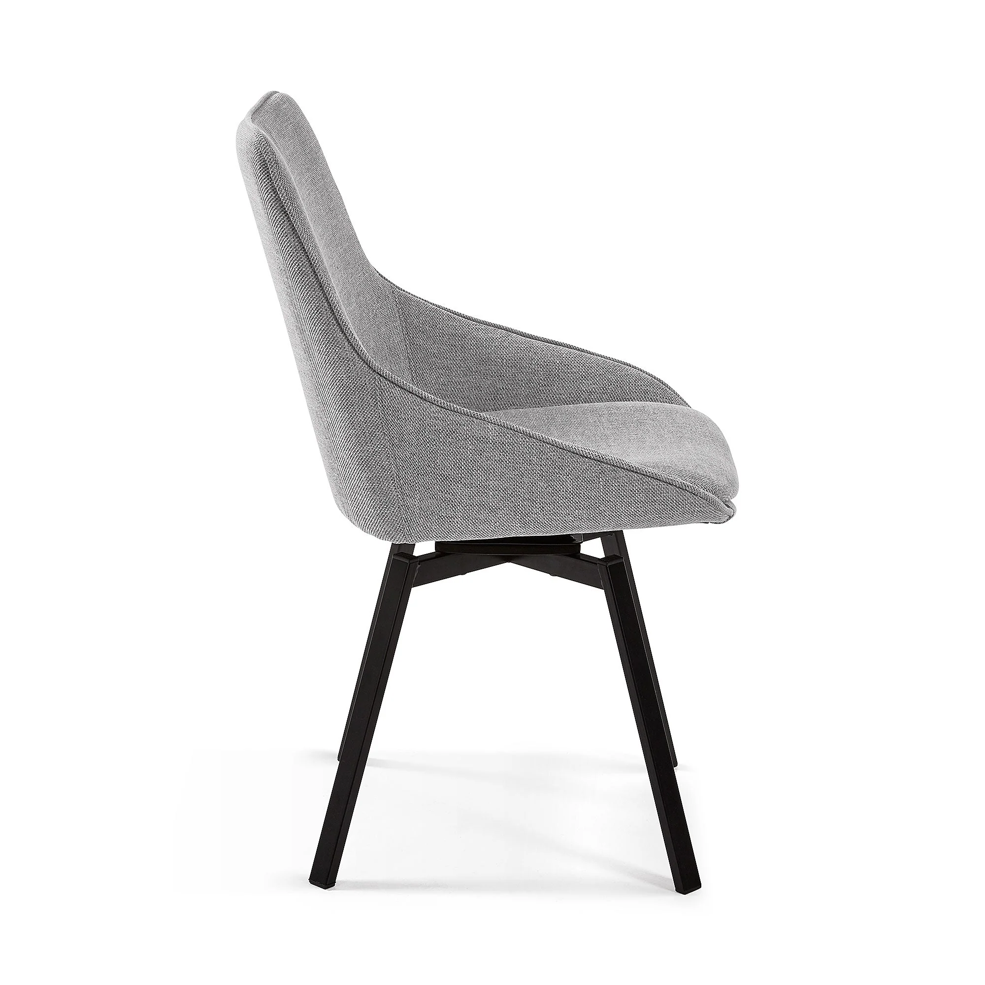 Modern Black Metal Dining Chair with Swivel for Dining Room