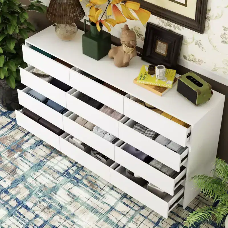 Famapy Modern 12-Drawers Dresser Sleek Chest of Drawers