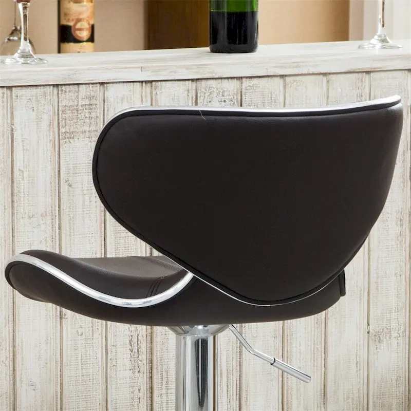 Upholstery Airlift Adjustable Swivel Barstool w/Chrome Base,Set of 2
