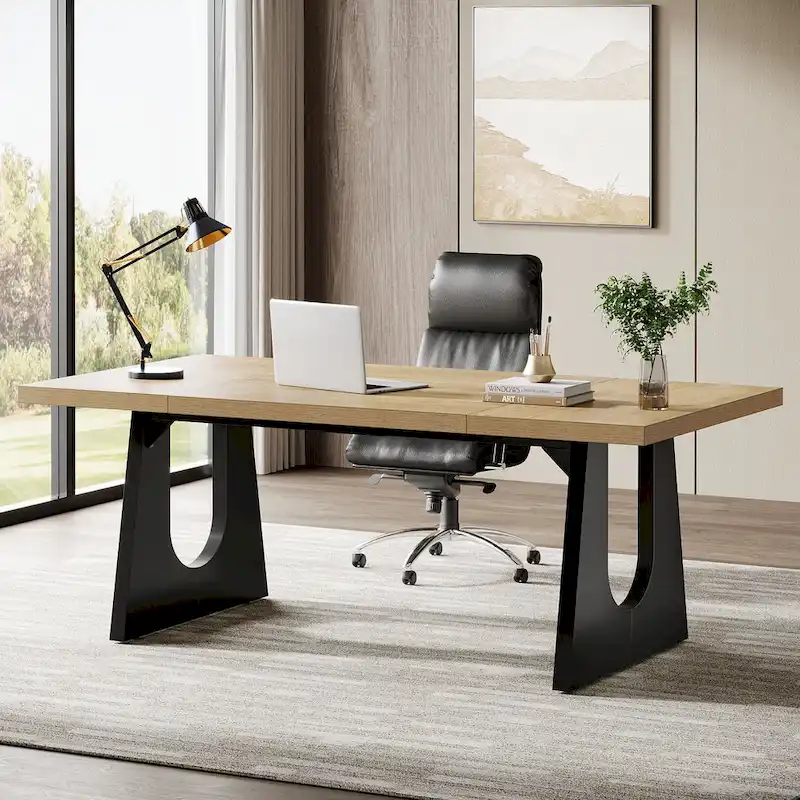 70.9 Inches Executive Desk Rectangular Computer Office Desk with Large Desktop