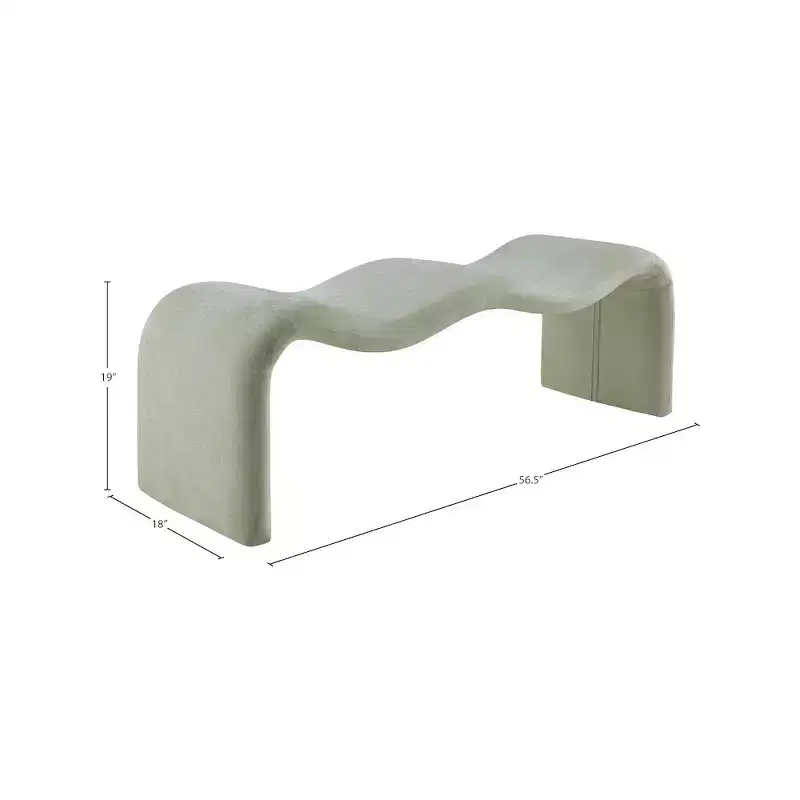 Meridian Furniture,Willow Chenille Fabric Bench