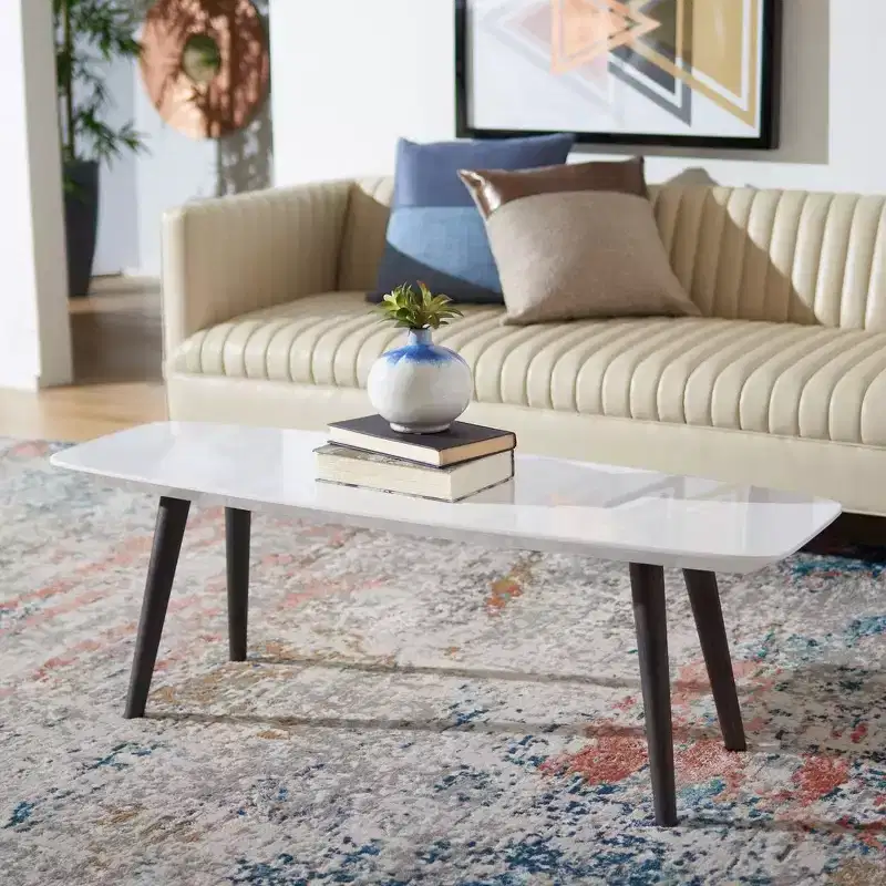 Josiah Coffee Table - White/Dark Brown - Safavieh