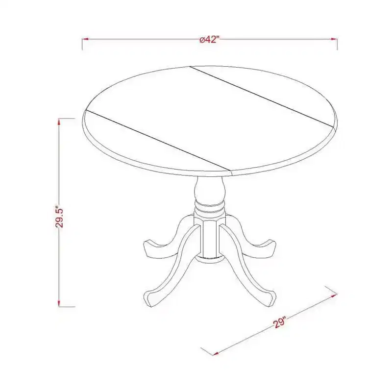 Black / Natural / Walnut Drop-Leaf Dining Table – Seats up to 4