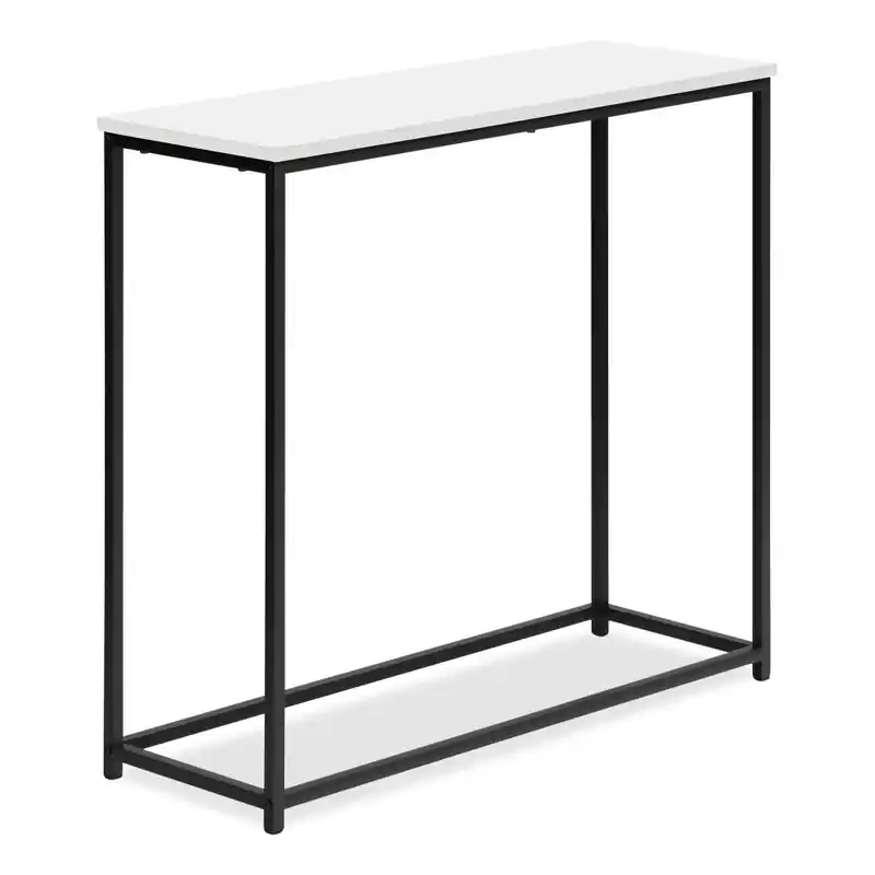 31.5 Modern Sofa Table - White with Black Metal Frame