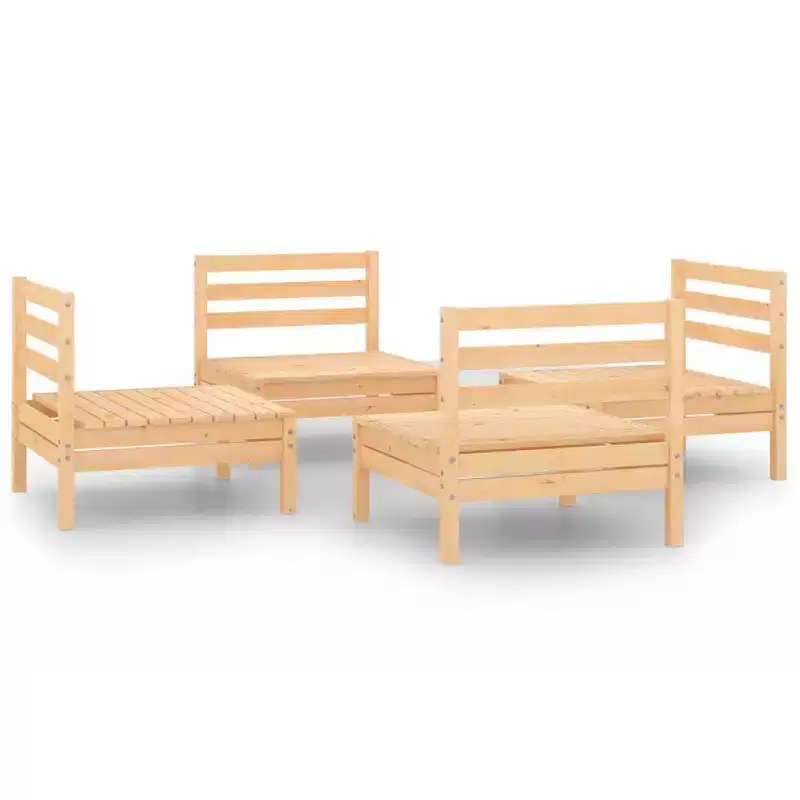 vidaXL Garden Lounge Set Solid Pinewood 4-piece set Seats 4