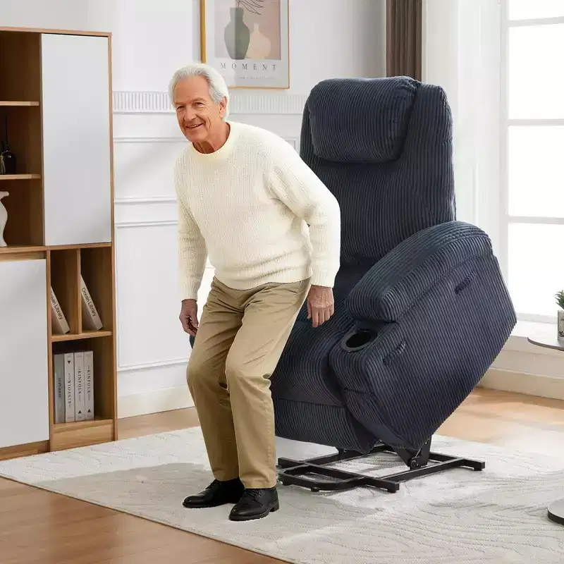 Electric Power Lift Recliner Chair for Elderly with Massage & Heat, Side Pockets and 2 Cup Holders
