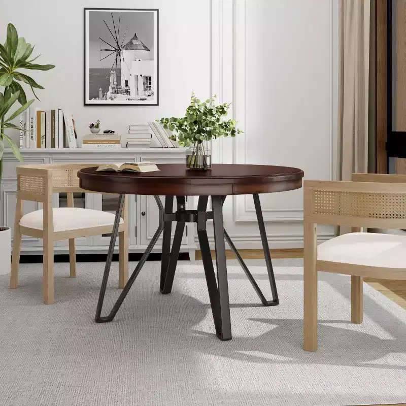 Christopher Knight Home Wedy 46.85 Round Top 4 Seats Dining Table with Hairpin Leg