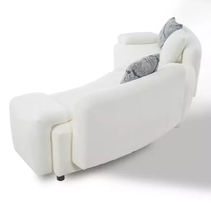 Christopher Knight Home Alvis Modern 122 Curved Fabric Upholstered 4-Seater Sofa Couch with 3 Pillows