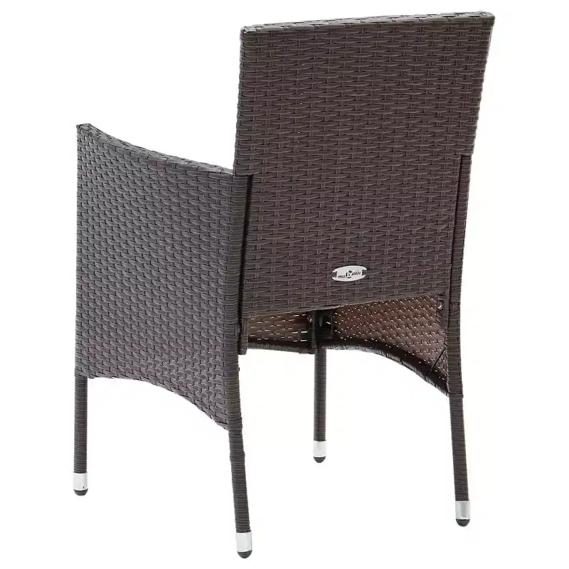 vidaXL Rattan Chair Set of 2 Poly Rattan and Steel