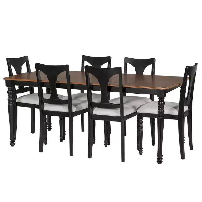 7-Piece Extendable Dining Set with 60-78 Table and 6 Upholstered Chairs