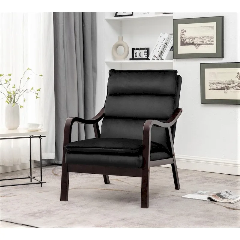 Clovis 24.8 Wide Mid-Century Modern Velvet Armchair