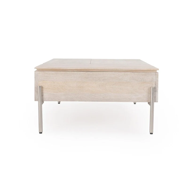 Classic Home Rocklin Mango Wood Lift Top Coffee Table in White