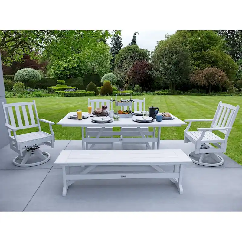 LuXeo Tuscany HDPE Swivel Dining 6-Piece Set