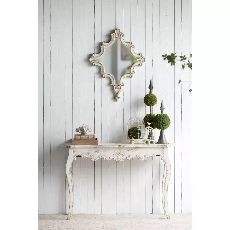 Slim Whitewash Console Table for Hallway Living Room 46x16.5x30