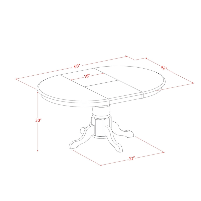 East West Furniture 5 Piece Dining Room Table Set- an Oval Kitchen Table and 4 Dining Chairs, 42x60 Inch, Oak