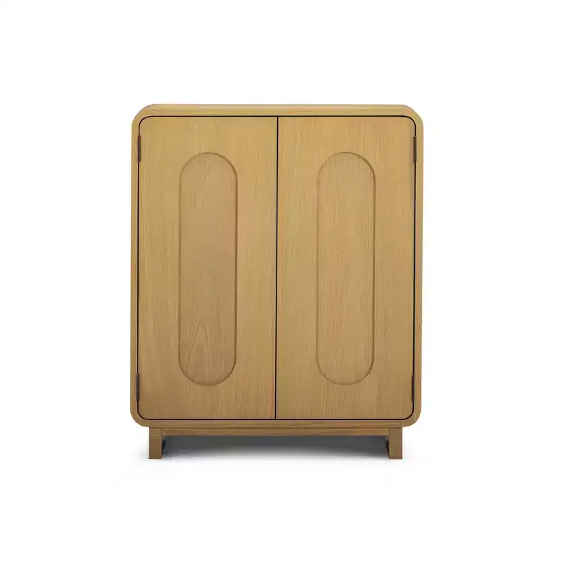 Teamson Home Tenley Modern 2-Door Accent Cabinet with Adjustable Shelf & Recessed Door-Pull
