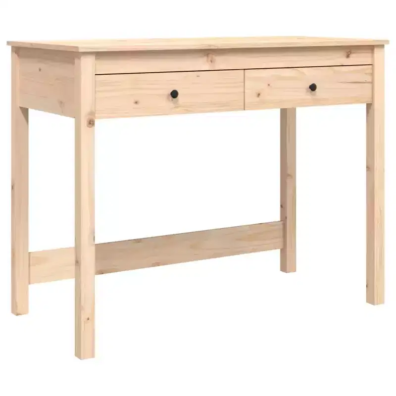 vidaXL Desk Natural Wood Solid pine wood Medium Desk Rectangular
