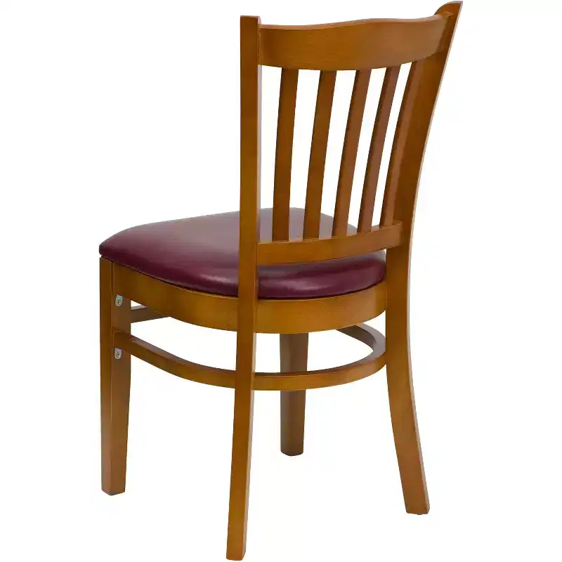 Vertical Slat Back Wooden Restaurant Chair