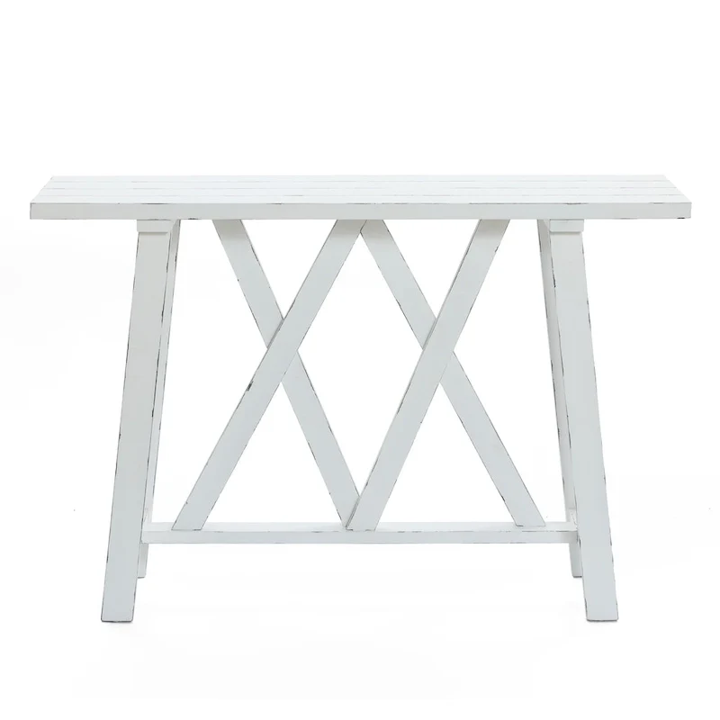Farmhouse White Console and Entry Table - 32.5 H x 47.9 W x 15 D