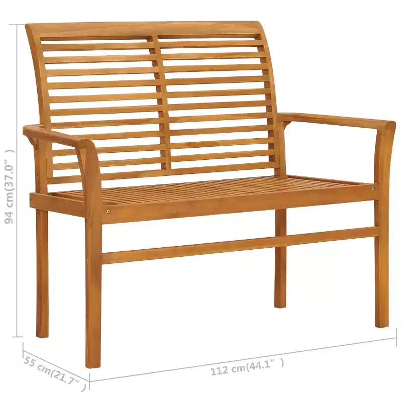 Garden Bench Natural Fine sanded teak hardwood Medium Durable