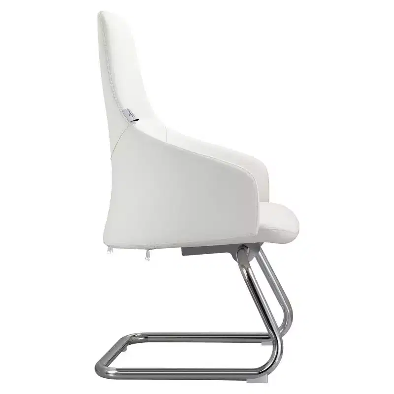 Ergonomic Faux Leather Office Chair Iron Sled Base Adjustable Height 330 lbs Capacity