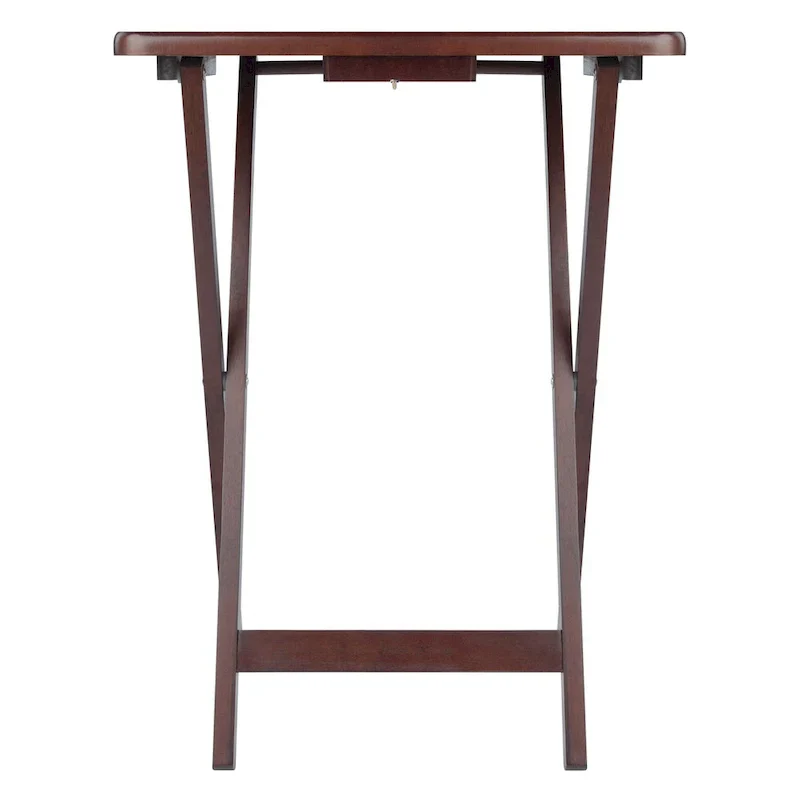 Set of 4 Rich Antique Walnut Folding Single Snack Tables 25.75