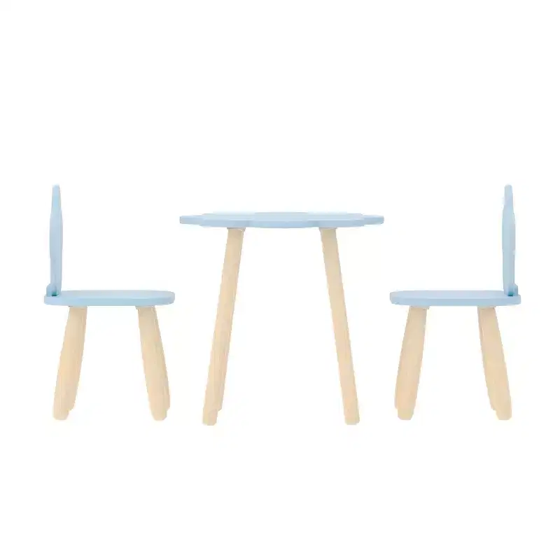 Buzz & Bloom Kids 3-Piece Wood Cloud-Shaped Table and Chairs Set
