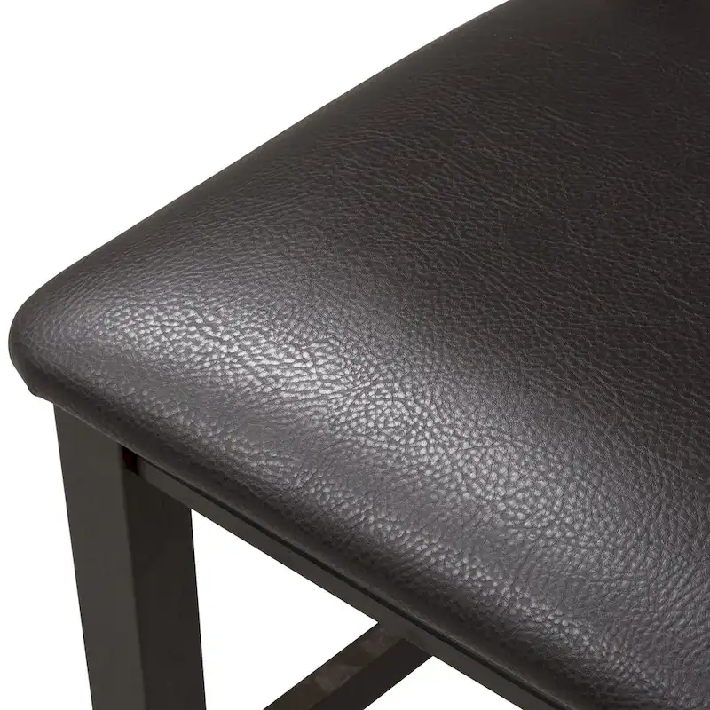 Industrial Counter Height Pub Table with 2 PU Upholstered Stools