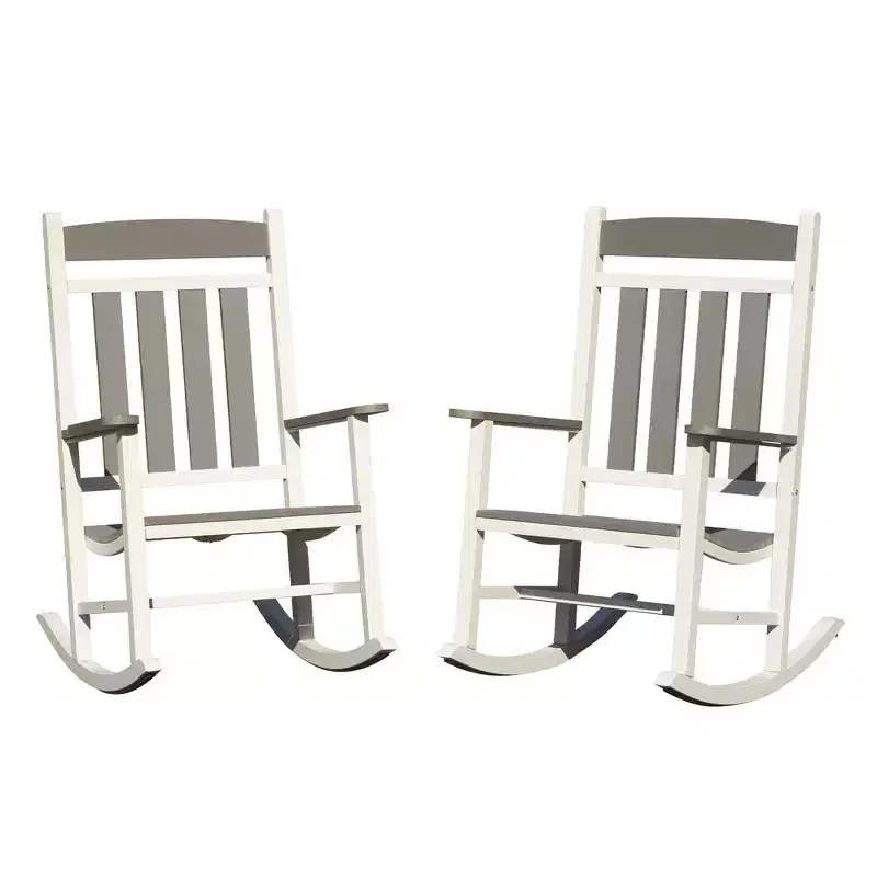 Whisen Outdoor Rocking Chairs Set of 2, Porch Rocking Chair, Patio Oversized Rockers