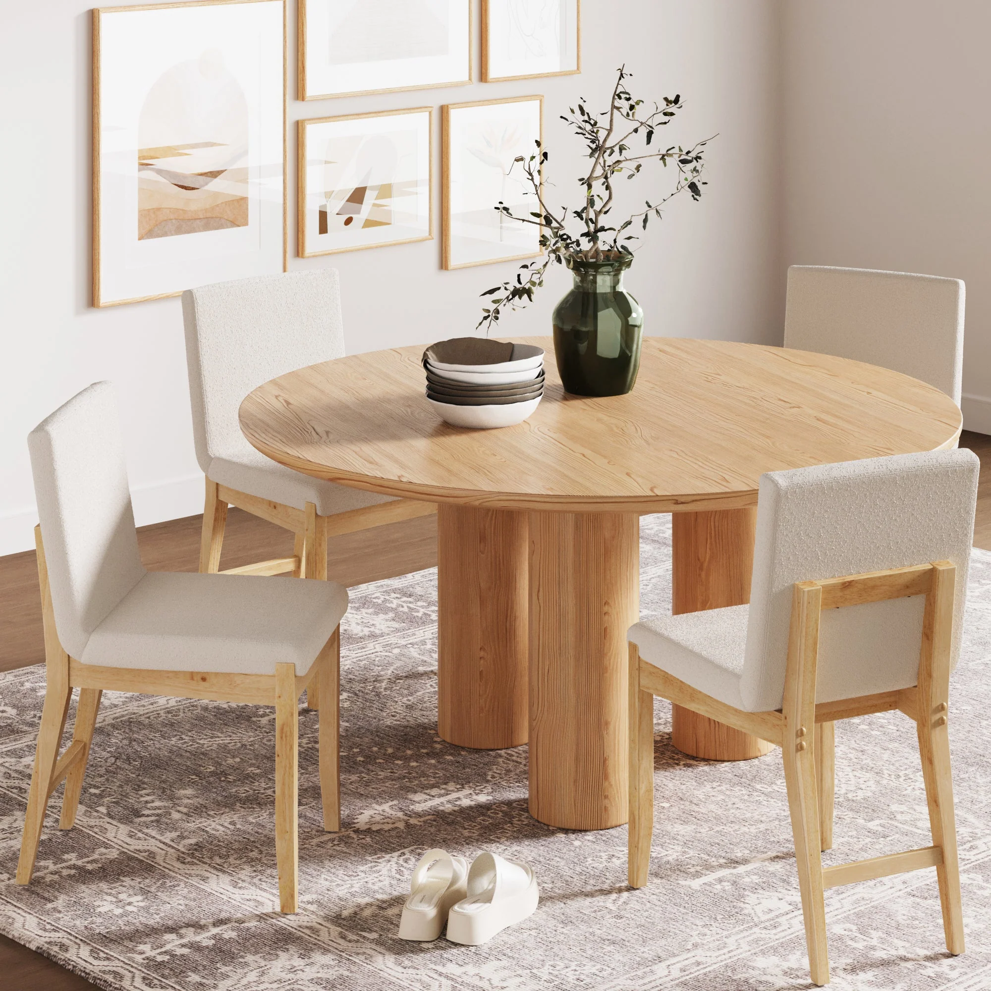 Exposed Back Dining Chair Brushed Warm Pine
