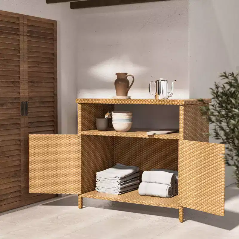 GRANDPATIO Wicker Buffet & Console Table