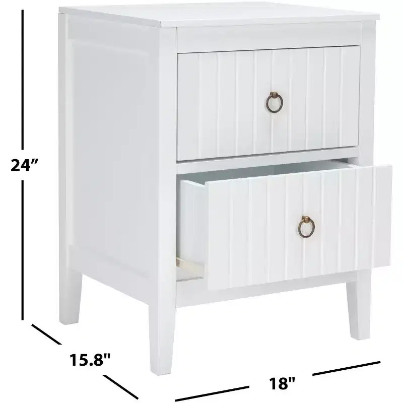 Tegan 2 Drawer Nightstand - NST5004 - White - Safavieh
