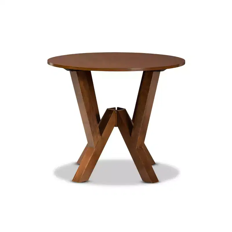 35 Irene Wide Round Wood Dining Table - Baxton Studio