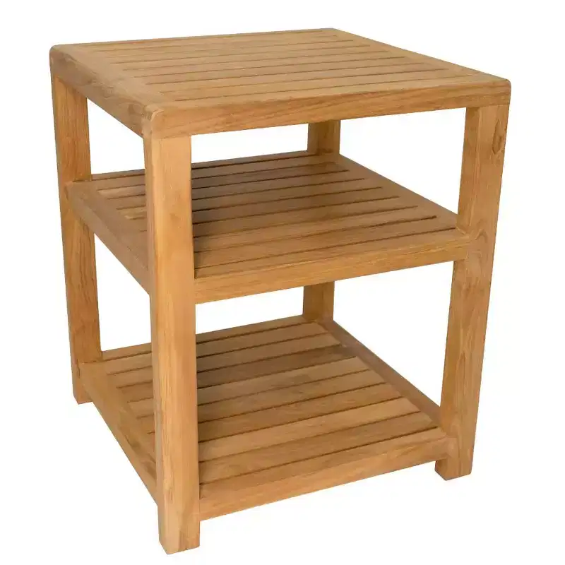 Nordic Teak 14 Natural Spa/Bathroom - Under Sink - Storage Bench - Beige