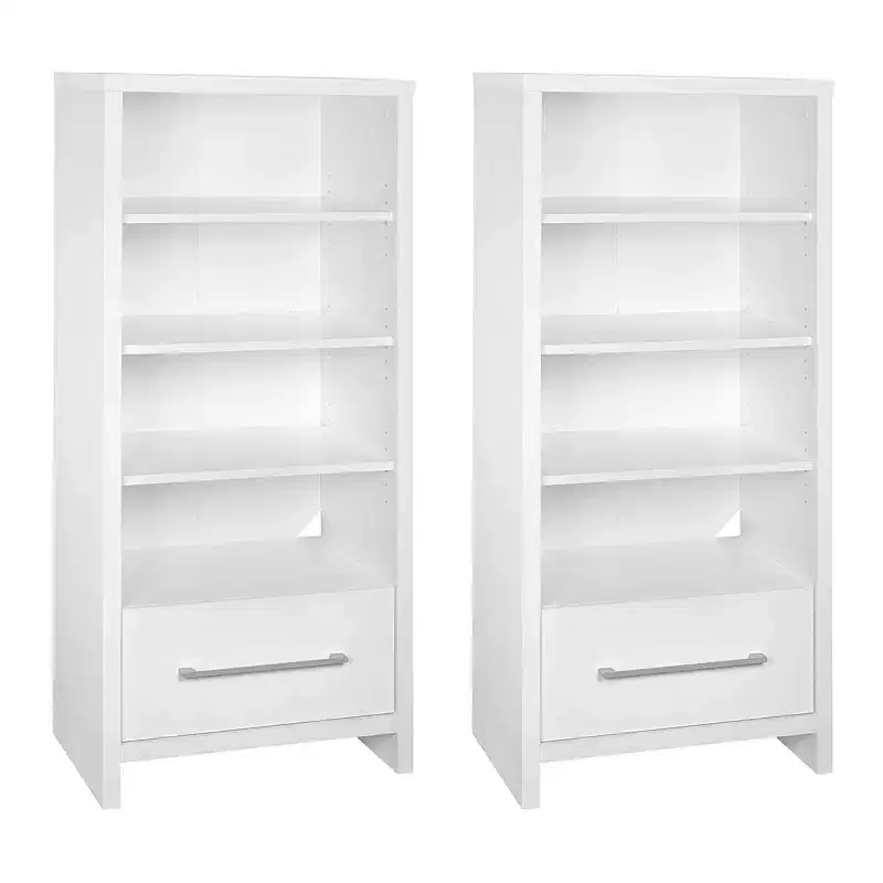 165100 Decorative Storage Tower Bookcase with Drawer, White